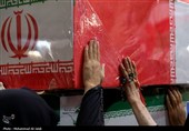 مراسم وداع با پیکر شهدای حملات آمریکایی صهیونی در قم