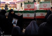 مراسم وداع با پیکر شهدای حملات آمریکایی صهیونی در قم
