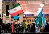مراسم وداع با پیکر شهدای حملات آمریکایی صهیونی در قم