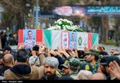 مراسم تشییع پیکر شهیدان اقتدار نیرو دریایی در بجنورد