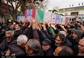 مراسم تشییع پیکر شهیدان اقتدار نیرو دریایی در بجنورد