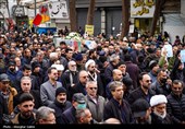 مراسم تشییع پیکر شهیدان اقتدار نیرو دریایی در بجنورد