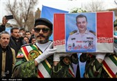 مراسم تشییع پیکر شهیدان اقتدار نیرو دریایی در بجنورد
