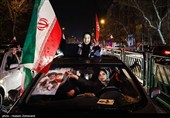 شادی مردم تهران پس از اعلام رهبری آیت الله سیدمجتبی خامنه‌ای