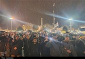 بیعت مردم قروه زیر برف با رهبر انقلاب