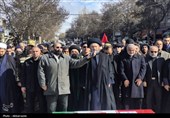 تشییع پیکر مطهر شهید والامقام مهریار‌ابی زاده عموقین در اردبیل