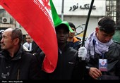 تجمع مهاجرین ملل اسلامی در محکومیت شهادت رهبر انقلاب در مشهد