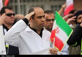 تجمع کادر درمان اصفهان در پی حملات وحشیانه آمریکایی صهیونیستی به مراکز درمانی و مدارس