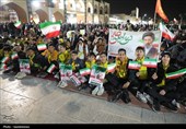 خروش ورزشکاران و جوانان یزد در حمایت از نیروهای مسلح