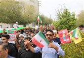 شکوه راهپیمایی روز قدس در شهرستان جم