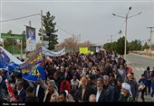 راهپیمایی روز قدس در شهرستان مرزی درمیان