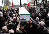 تشییع پیکر بهرام حسینی مطلق جانشین معاون عملیات ستاد کل نیروهای مسلح در قطعه 24 گلزار شهدای بهشت زهرا (س)