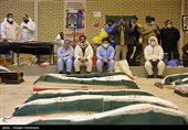 ورود پیکرهای 84 شهید ناو دنا به بهشت زهرا