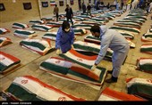 ورود پیکرهای 84 شهید ناو دنا به بهشت زهرا