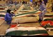 ورود پیکرهای 84 شهید ناو دنا به بهشت زهرا