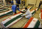 ورود پیکرهای 84 شهید ناو دنا به بهشت زهرا