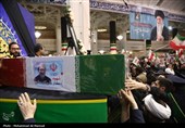 مراسم وداع با پیکر شهید علی و مرتضی لاریجانی در قم