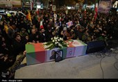 آیین وداع با پیکر شهید امیر آیین لنگری در بجنورد