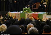 آیین وداع با پیکر شهید امیر آیین لنگری در بجنورد