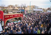 تشییع پیکر 12 شهید حملات آمریکایی صهیونی در تبریز