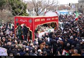 تشییع پیکر 12 شهید حملات آمریکایی صهیونی در تبریز