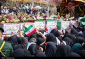 تشییع پیکر 12 شهید حملات آمریکایی صهیونی در تبریز
