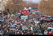 تشییع پیکر 13 شهید حملات آمریکایی صهیونی در تبریز