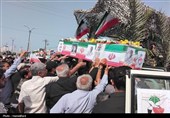 تشییع پیکر شهید مدافع وطن «محمدعلی گیوی» در گناوه