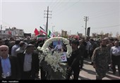 تشییع پیکر شهید مدافع وطن «محمدعلی گیوی» در گناوه