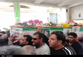 تشییع پیکر شهید مدافع وطن «محمدعلی گیوی» در گناوه