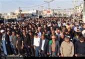 تشییع شهید مجید بحرانی معاون اجرایی سازمان منطقه ویژه پارس در بندر دیر