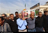 تشییع شهید مجید بحرانی معاون اجرایی سازمان منطقه ویژه پارس در بندر دیر