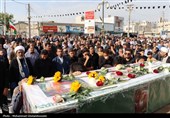 تشییع شهید مجید بحرانی معاون اجرایی سازمان منطقه ویژه پارس در بندر دیر