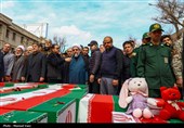تشییع پیکر 21 شهید حملات آمریکایی صهیونی در تبریز