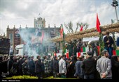 تشییع پیکر 21 شهید حملات آمریکایی صهیونی در تبریز