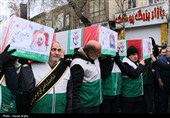 تشییع پیکر 5 شهید حملات آمریکایی صهیونی در زنجان