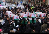تشییع پیکر 5 شهید حملات آمریکایی صهیونی در زنجان