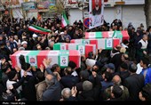 تشییع پیکر 5 شهید حملات آمریکایی صهیونی در زنجان