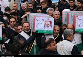 تشییع پیکر 5 شهید حملات آمریکایی صهیونی در زنجان