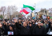 تشییع پیکر 5 شهید حملات آمریکایی صهیونی در زنجان