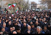 تشییع پیکر 5 شهید حملات آمریکایی صهیونی در زنجان