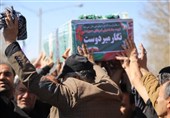 تشییع پیکر شهید حمله آمریکا به شهرک صنعتی زبرخان نیشابور