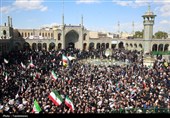 تشییع پیکر شهدای پردیسان قم در حرم