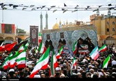 تشییع پیکر شهدای پردیسان قم در حرم