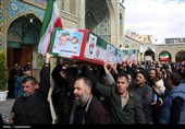 تشییع پیکر شهدای پردیسان قم در حرم