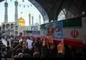 تشییع پیکر شهدای پردیسان قم در حرم