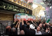 تشییع پیکر شهدای پردیسان قم در حرم