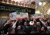 تشییع پیکر شهدای پردیسان قم در حرم
