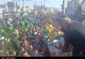 تشییع پیکر شهید مدافع وطن شهید حامد دهقانی در بندر دیر