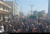 تشییع پیکر شهید مدافع وطن شهید حامد دهقانی در بندر دیر